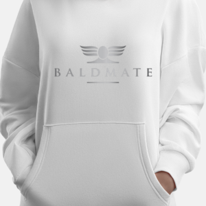 white hooded top with logo